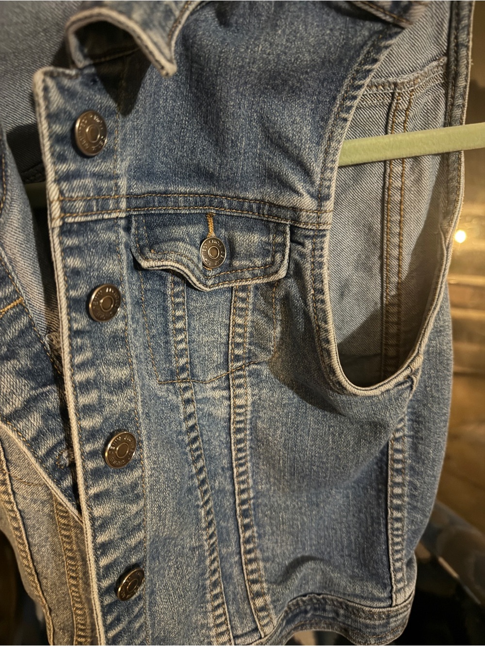 Kids Light Blue Denim Vest - Picture 4 of 4
